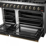 Forno Galiano 48" Black Freestanding Double Oven Gas Range (6.58 Cu. Ft.) - FFSGS6244-48BLK
