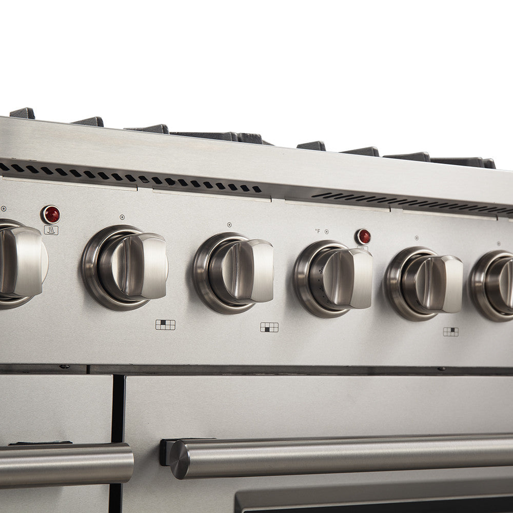 Forno Galiano 48" Stainless Steel Freestanding Double Oven Gas Range (6.58 Cu. Ft.) - FFSGS6244-48