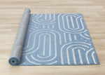 Functional Modern Links Area Rug - 5' X 8' - Blue/Cream