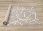 Logan Contemporary Swirls Area Rug - 8' X 11' - Beige/Cream