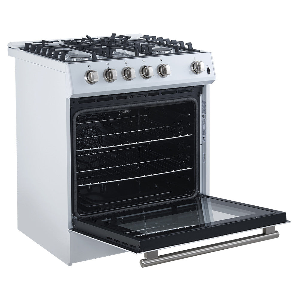 Forno Leonardo 30" White Freestanding Gas Range (5.0 Cu. Ft.) - FFSGS1116-30WHT