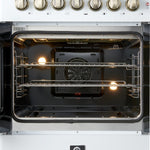 Forno Galiano 30" White French Door Dual Fuel Range With True Convection (4.32 Cu. Ft.) - FFSGS6356-30WHT