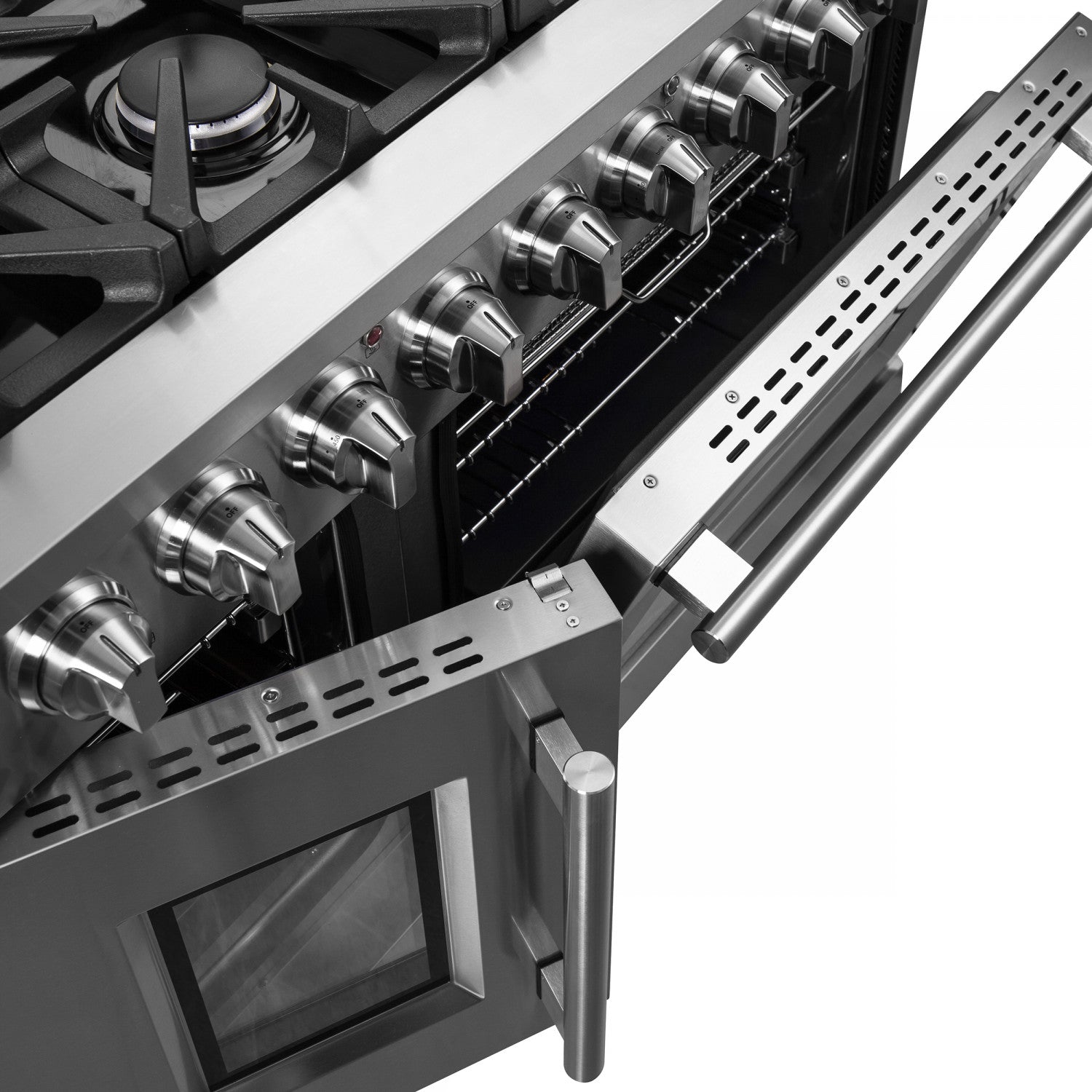 Forno Massimo 48" Stainless Steel Freestanding Double Oven Gas Range (6.58 Cu. Ft.) - FFSGS6439-48