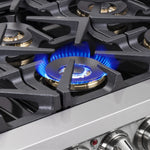 Forno Capriasca 36" Stainless Steel French Door Dual Fuel Range with True Convection (5.36 Cu. Ft.) - FFSGS6387-36