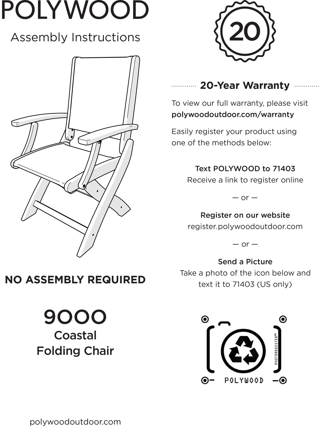 POLYWOOD® Coastal Folding Chair - Satin Mahogany/Mahogany/White Sling
