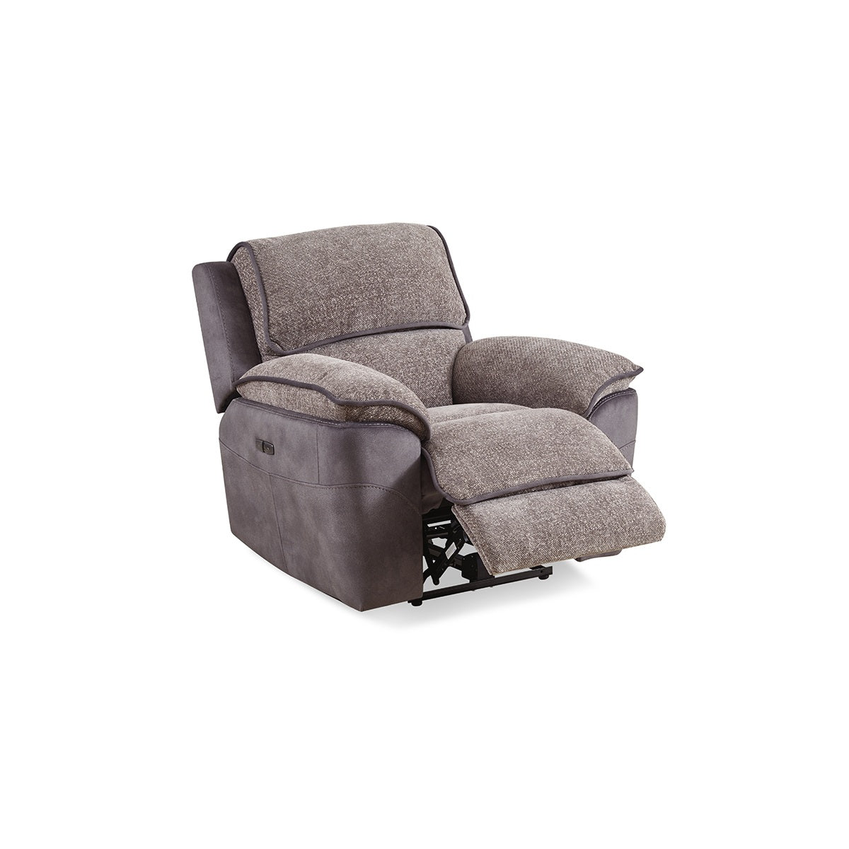 Vandelay Power Reclining Chair - Grey and Brown