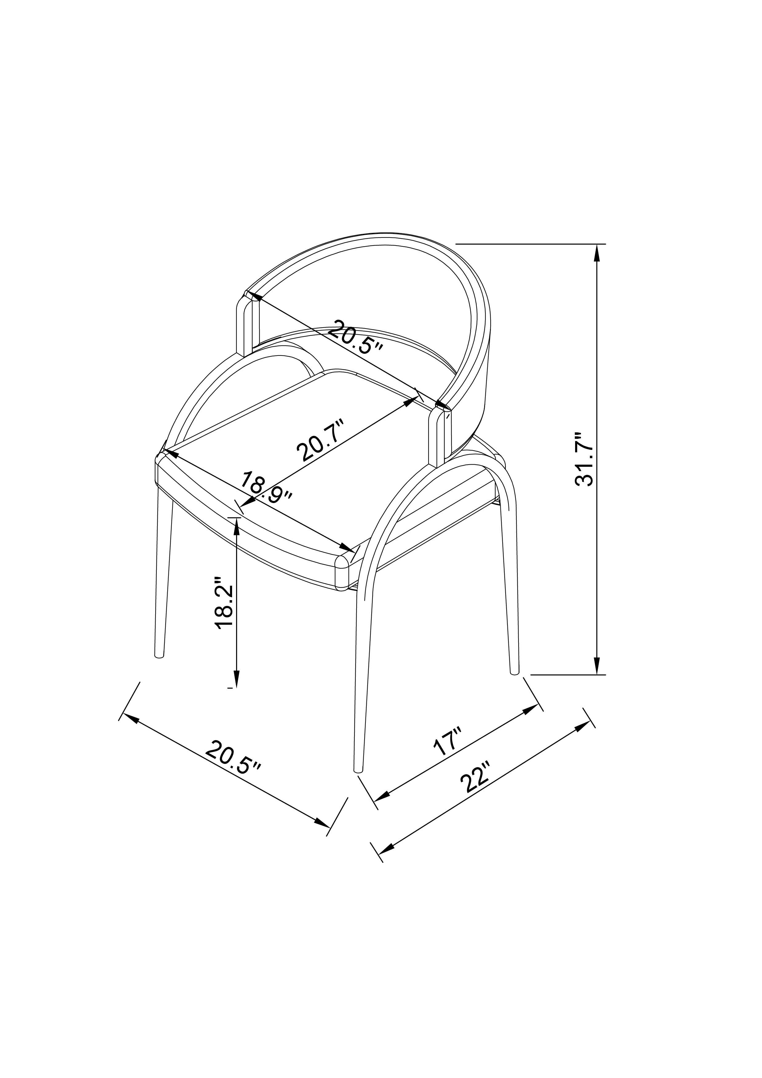 Sena Dining Chair - Grey/Black - Set of Two