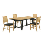 Madelyn 5-Piece Extendable Dining Set - Natural Pine, Black