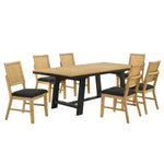 Madelyn 7-Piece Extendable Dining Set - Natural Pine, Black