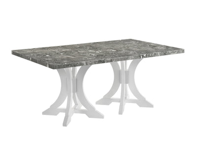 Amarilla Table de salle à manger avec dessus en marbre - gris, blanc