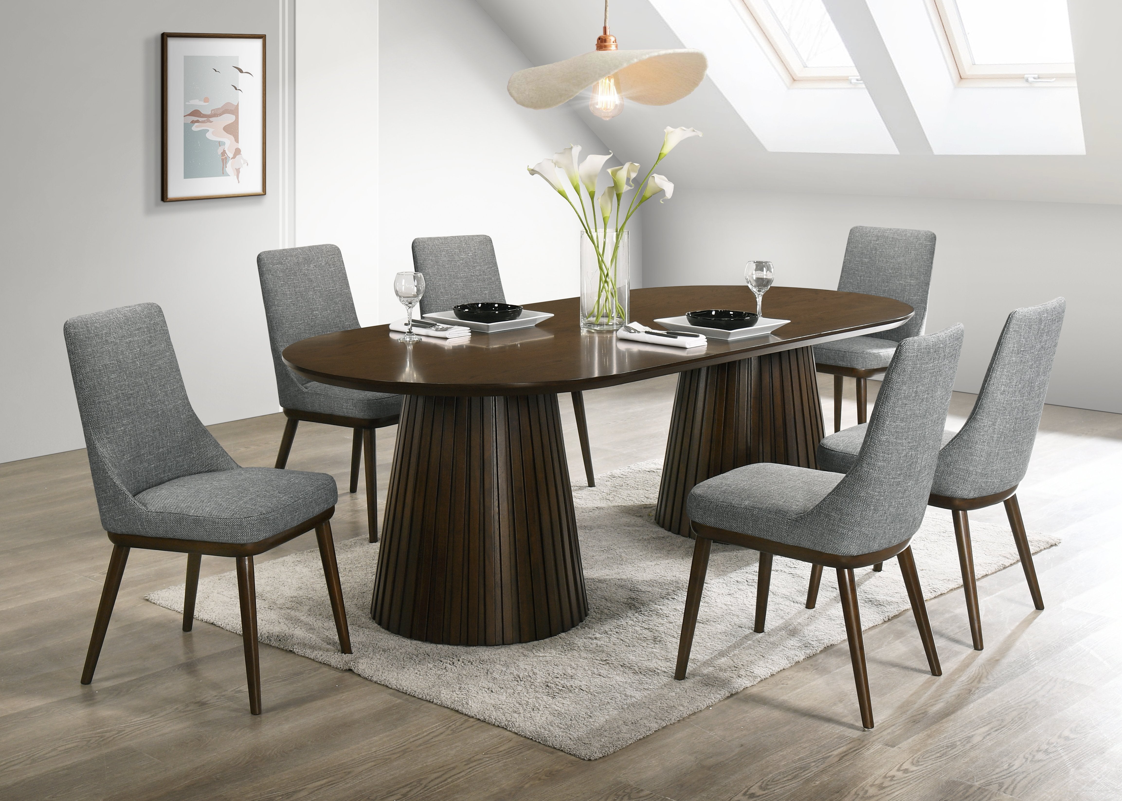 Mikael Oval Dining Table - Weathered Oak