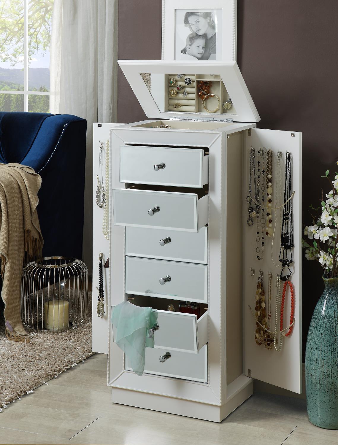 Theree - III Jewelry Armoire - White