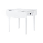 Florian 3-Piece Square Drop Leaf Dining Set - White, Light Grey