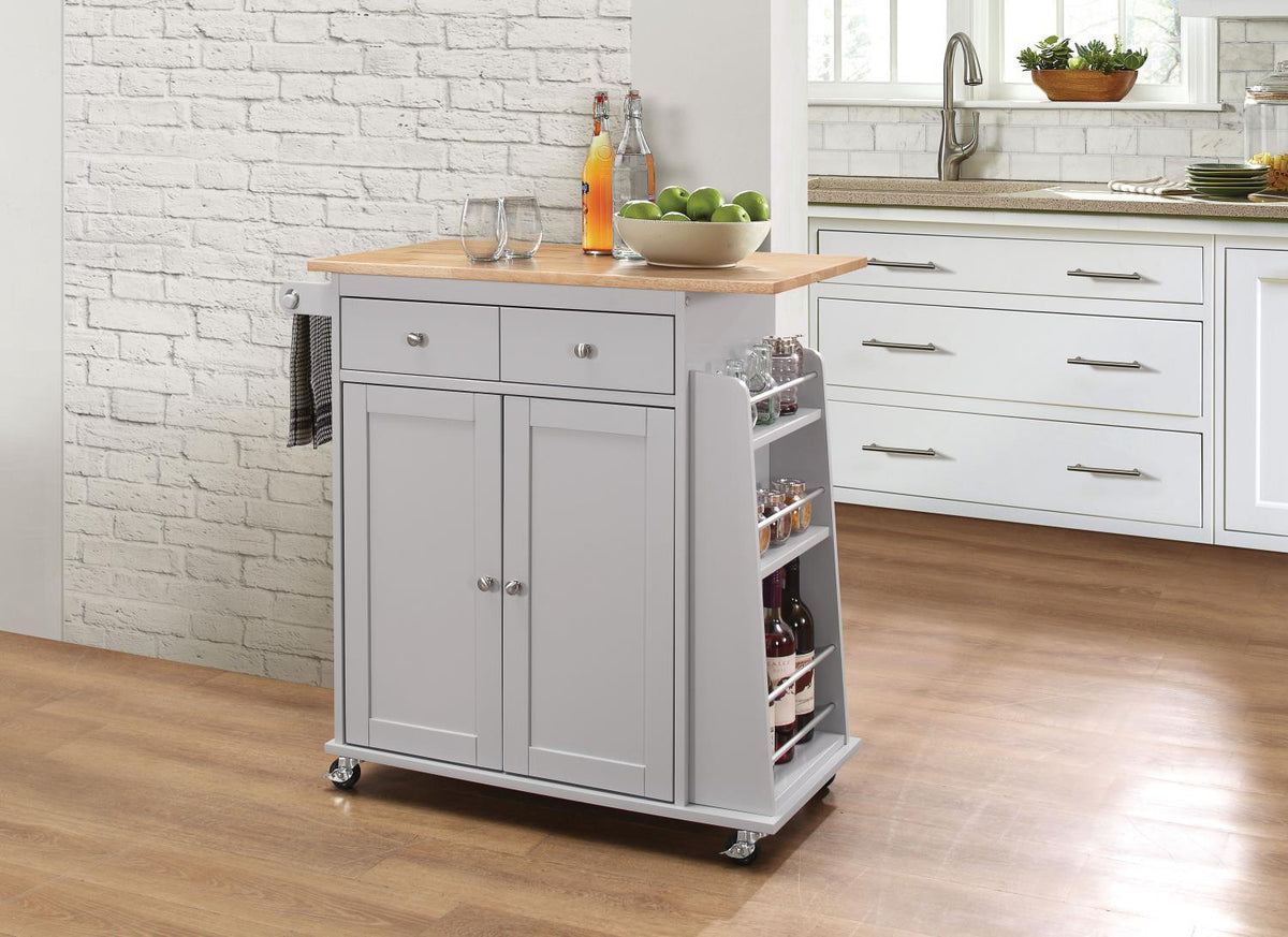 Yuli Kitchen Cart - Natural/Grey