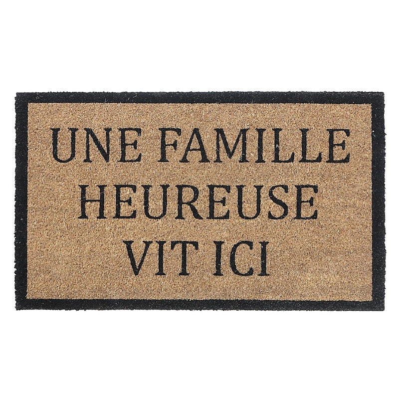 Capacho Coir Famille Heureuse  Door Mat - Multi-Colour