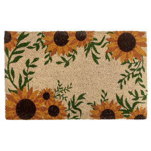 Capacho Coir Sunflower Border Door Mat - Multi-Colour