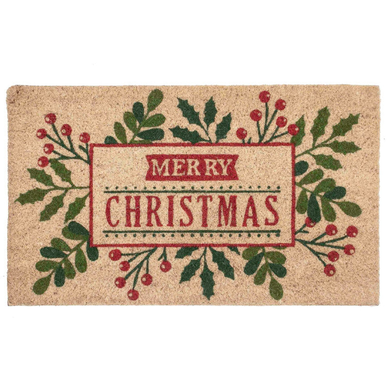 Capacho Coir Merry Christmas Door Mat - Multi-Colour