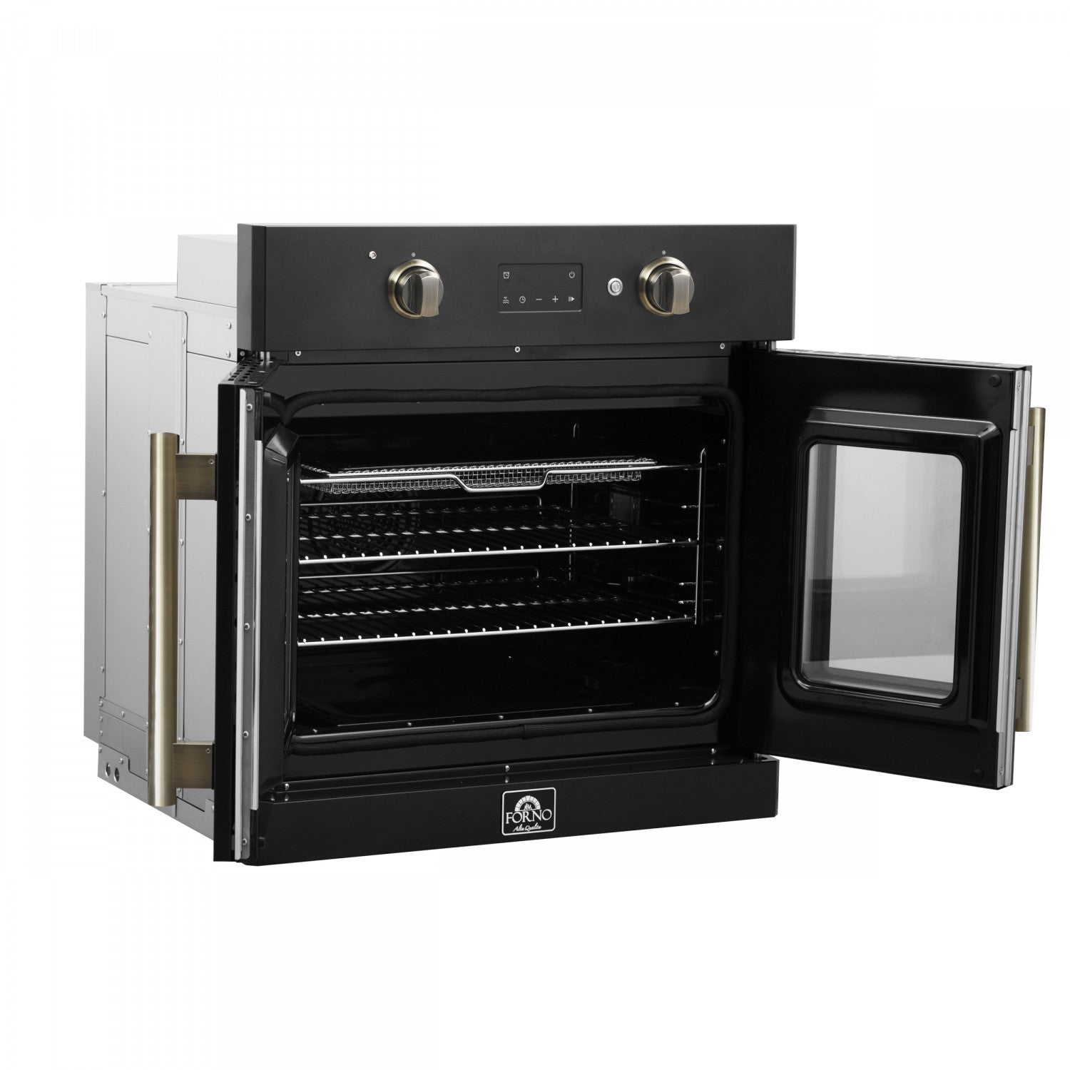 Forno Asti Black 30" Electric Wall Oven with True Convection and Air Fry (3.68 Cu. Ft.) - FBOEL1333-30BLK