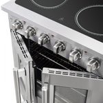 Forno Galiano 30" Stainless Steel French Door Electric Range with True Convection and Air Fry (4.32 Cu. Ft.) - FFSEL6917-30