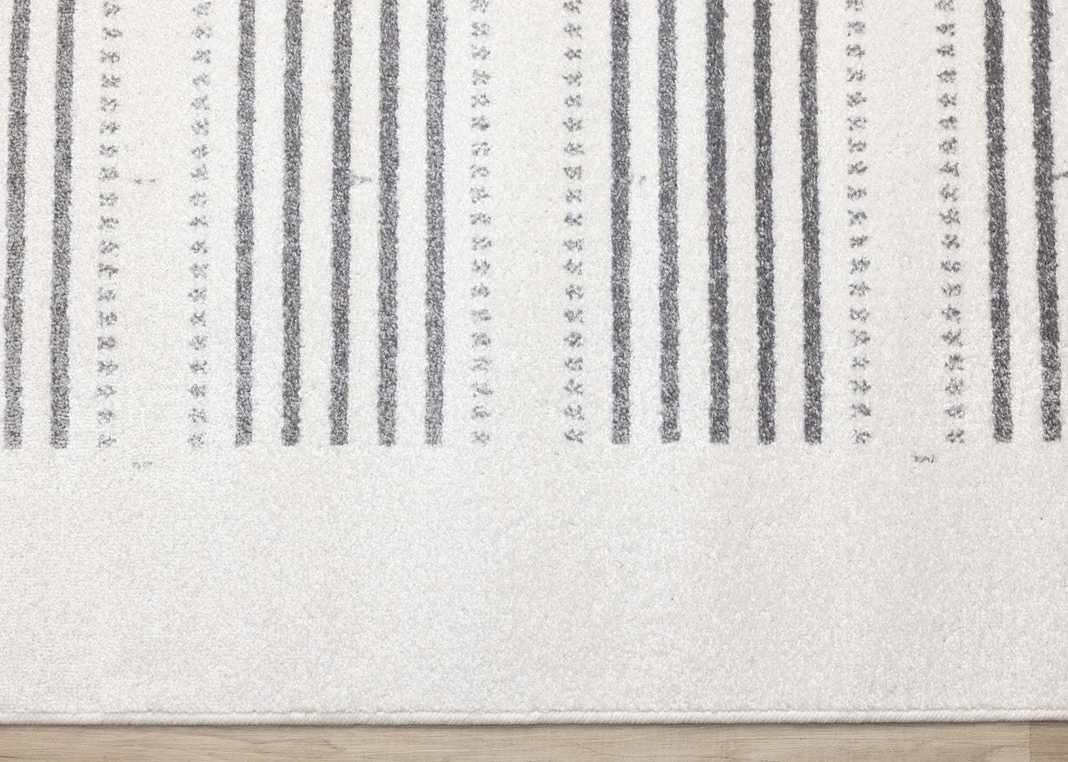 Claremont Sleek Modern Lines Area Rug - 8' X 11' - White/Grey