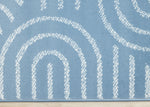 Functional Modern Links Area Rug - 8' X 11' - Blue/Cream