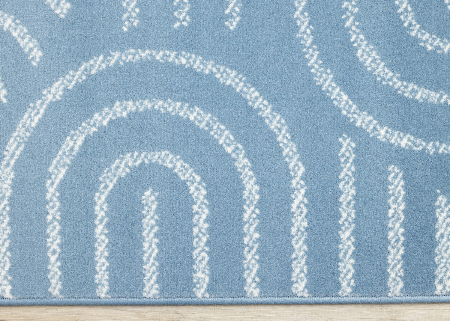 Functional Modern Links Area Rug - 8' X 11' - Blue/Cream