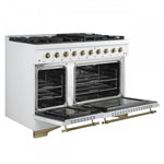 Forno Antico 48" White Freestanding Double Oven Gas Range (5.5 Cu. Ft.) - FFSGS6219-48WHT