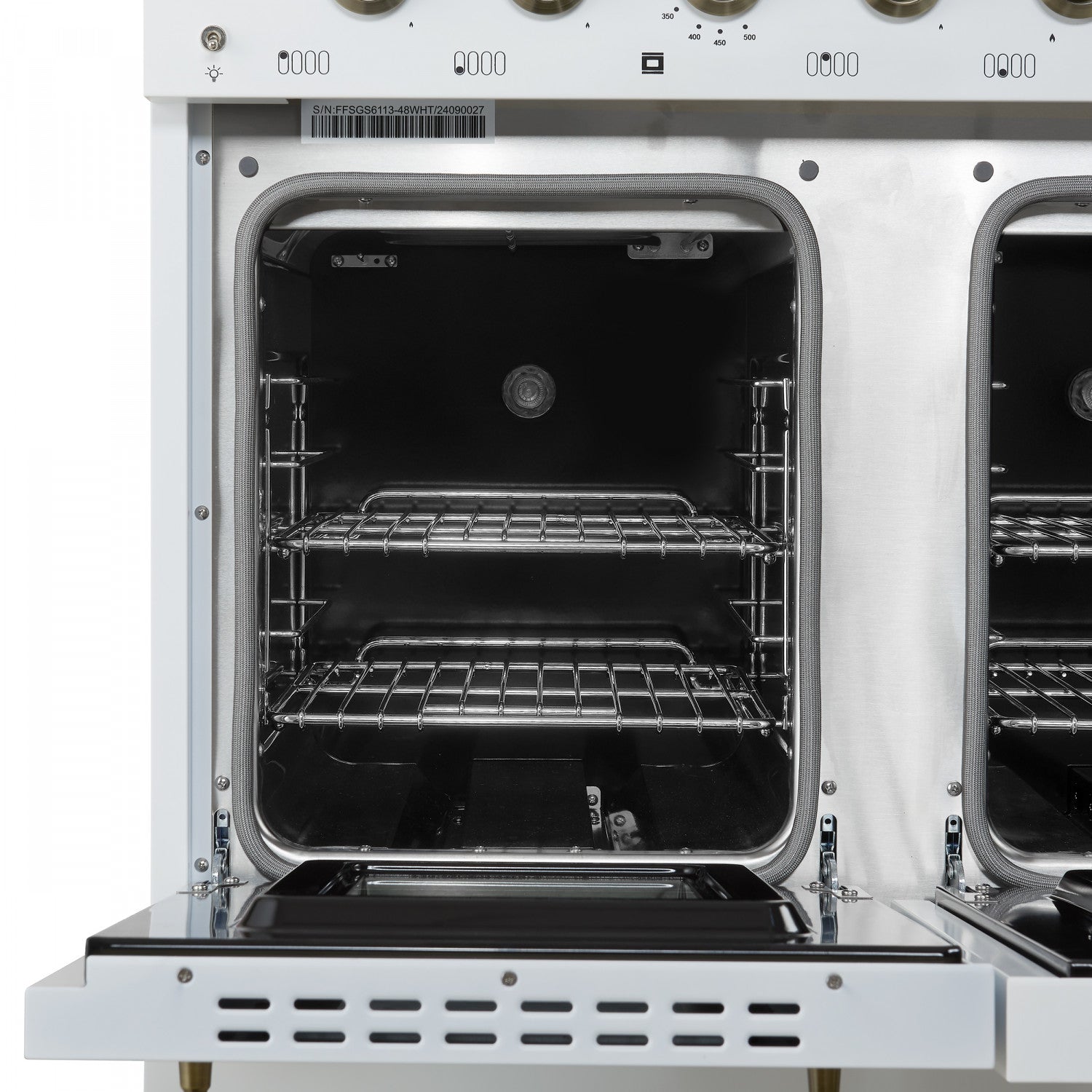 Forno Antico 48" White Freestanding Dual Fuel Double Oven Range (5.5 Cu. Ft.) - FFSGS6113-48WHT