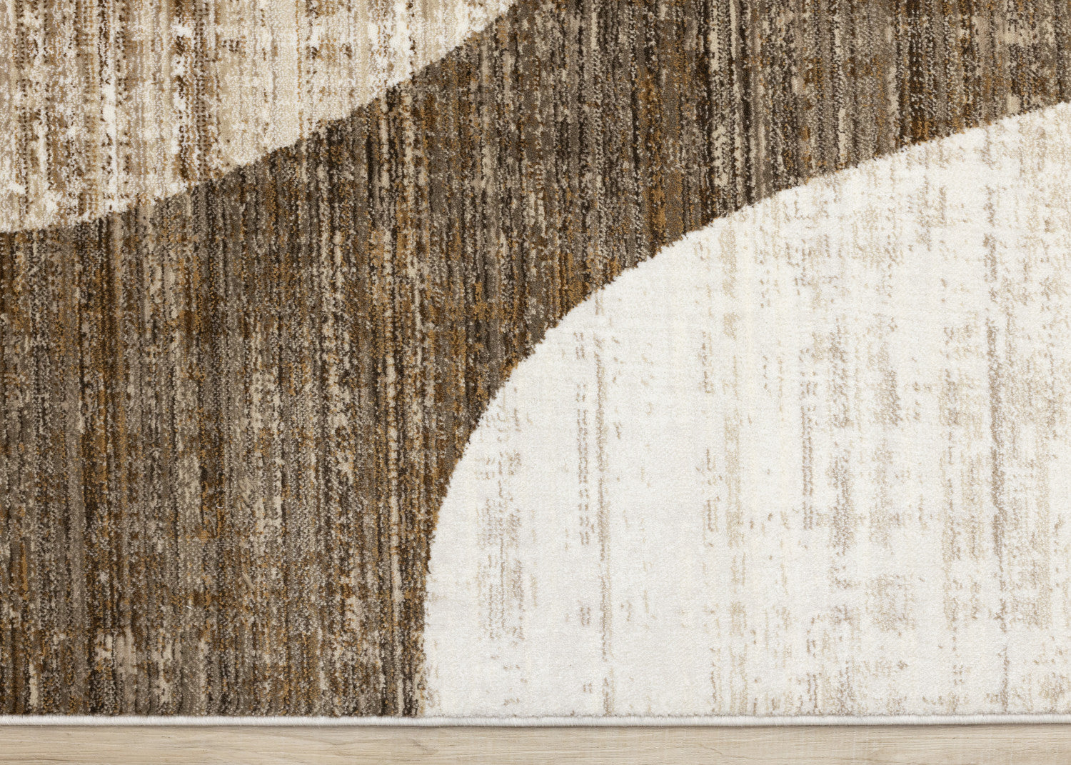 Sterling Modern Teardrop Area Rug - 8' X 11' - Brown/Cream