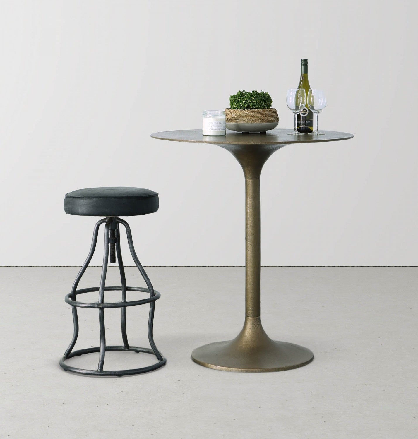 Maloe Leather Bar Stool - Black