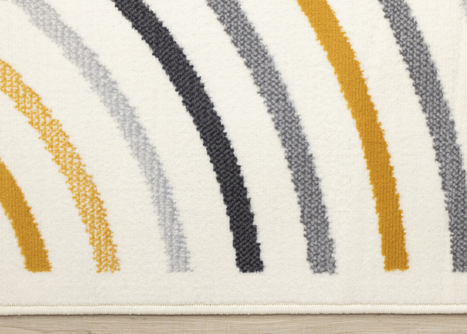 Functional Modern Curves Area Rug - 8' X 11' - Cream/Yellow