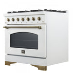 Forno Antico 36" White Dual Fuel Range (4.5 Cu. Ft.) - FFSGS6113-36WHT