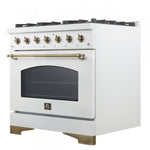 Forno Antico 36" White Freestanding Gas Range (4.5 Cu. Ft.) - FFSGS6219-36WHT