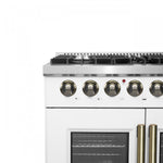 Forno Galiano 36" White French Door Dual Fuel Range with True Convection (5.36 Cu. Ft.) - FFSGS6356-36WHT