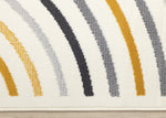 Functional Modern Curves Area Rug - 5' X 8' - Cream/Yellow