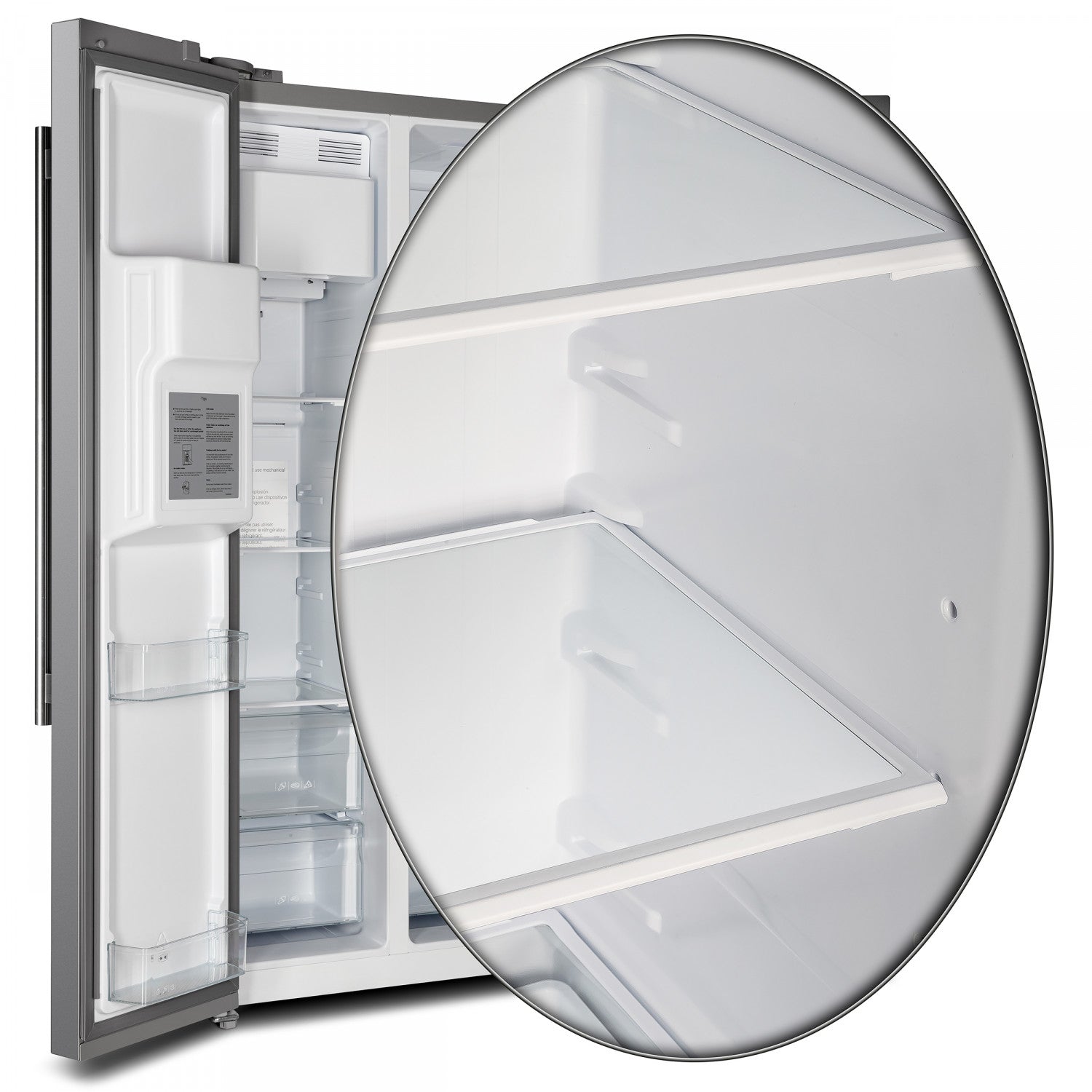 Forno Salerno 36" 20 Cu.Ft. Stainless Steel Freestanding Side-by-Side Refrigerator with Ice & Water Dispenser - FFRBI1844-36SB