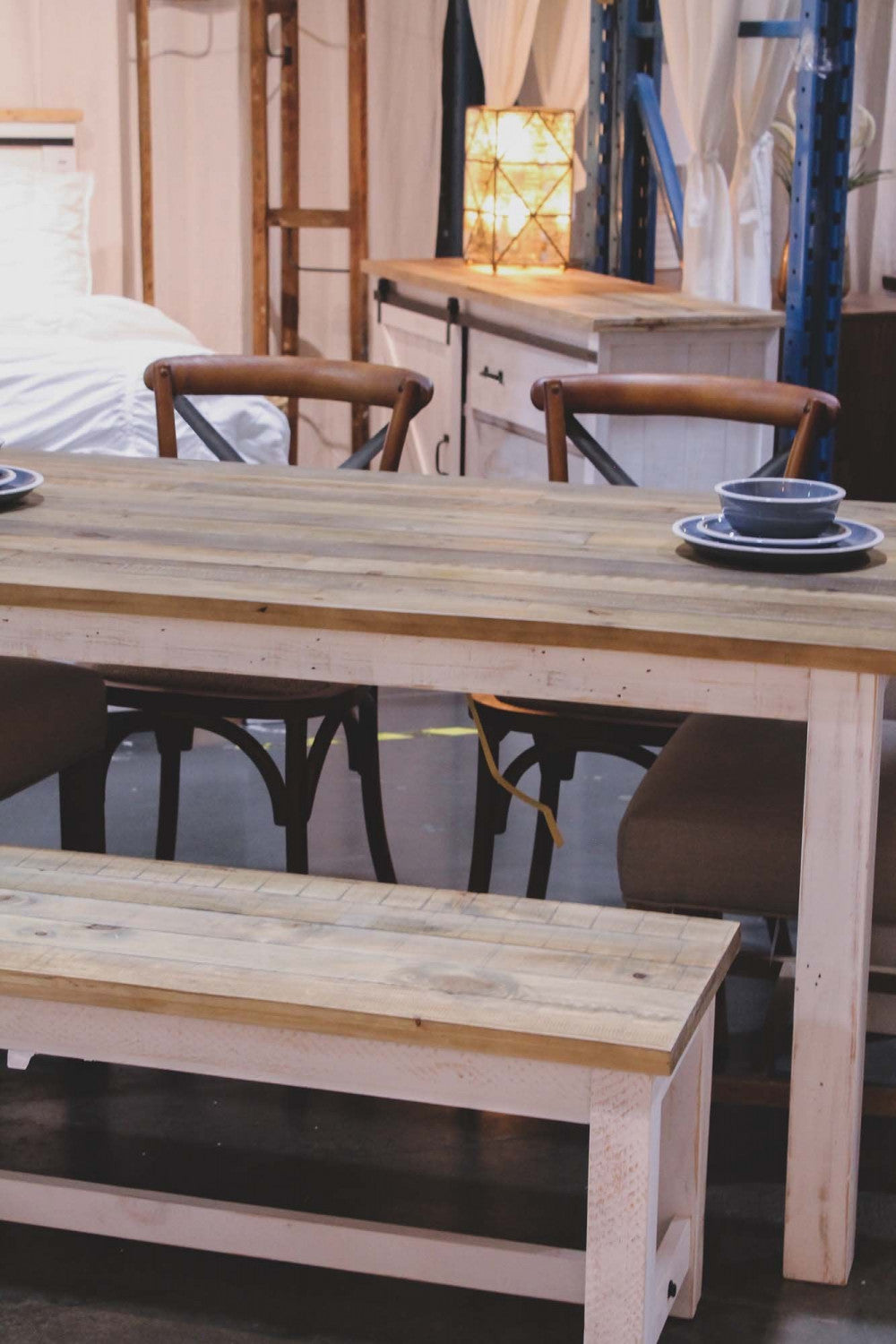 Borsgade Bench - White/Natural