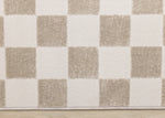 Logan Modern Checkered Area Rug - 8' X 11' - Beige/Cream