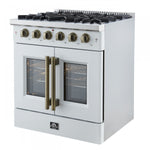 Forno Galiano 30" White French Door Freestanding Gas Range (4.32 Cu. Ft.) - FFSGS6444-30WHT