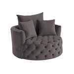 Eyrar Velvet Swivel Accent Chair - Grey
