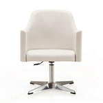 Aksu Adjustable Height Swivel Accent Chair - White