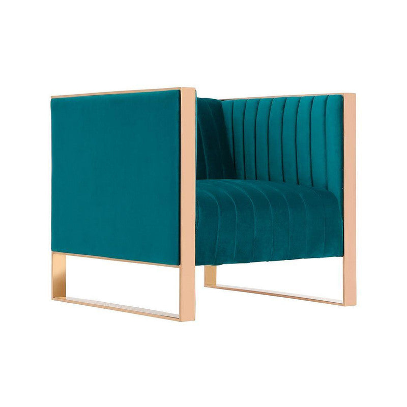 Adulis Velvet Accent Chair - Teal