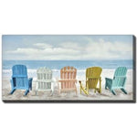 Vacation Plans Wall Art - Blue/White/Yellow - 55 X 28