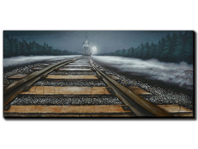 Night Tracks Wall Art - Brown/Green - 71 X 32