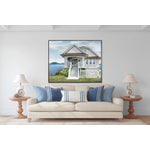 Cabin on the Lake Wall Art - White/Green/Blue - 51 X 41