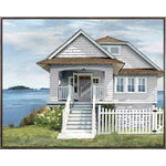 Cabin on the Lake Wall Art - White/Green/Blue - 51 X 41