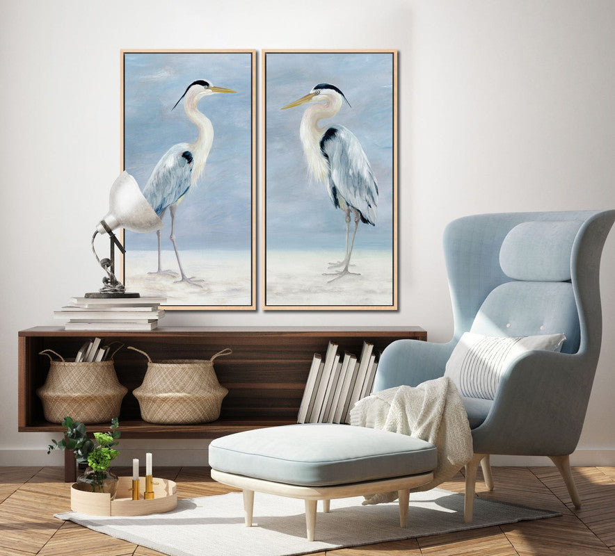Proud Bird I Wall Art - Blue/White - 19 X 37