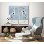 Proud Bird II Wall Art - Blue/White - 19 X 37