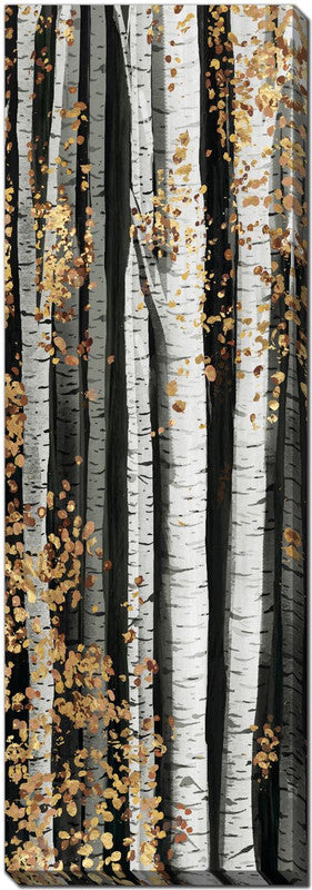 Golden Birch I Wall Art - Gold/White - 16 X 48