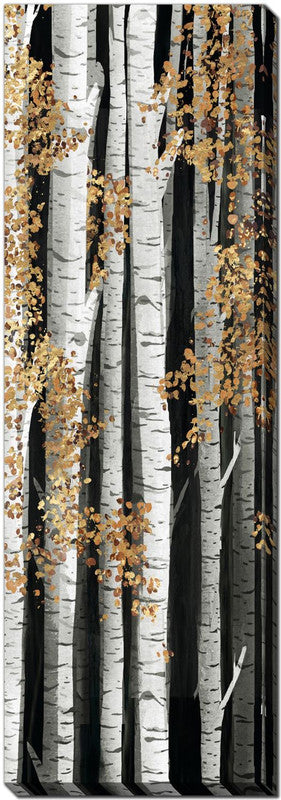 Golden Birch II Wall Art - Gold/White - 16 X 48